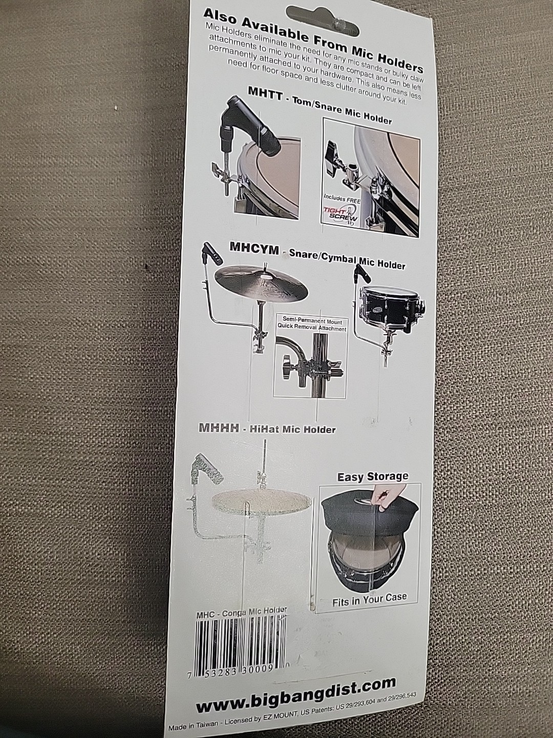 Conga/Bongo Mic Mount Mic Holders MHC Big Bang Dist