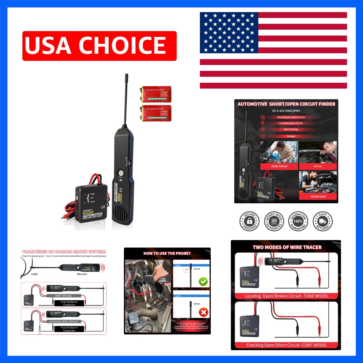 Automotive Wire Tracer Electrical with Battery, EM415Pro Automotive Short & O...