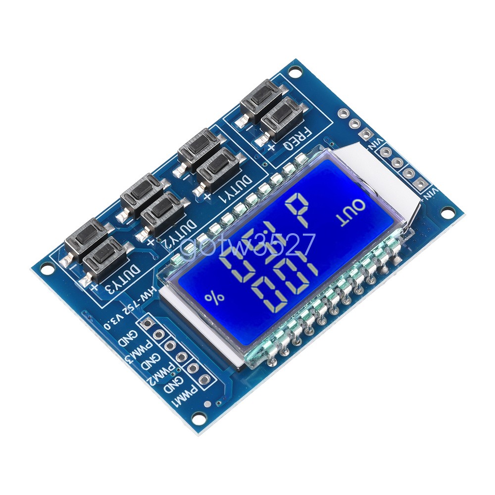 PWM Pulse Wave Frequency Duty Cycle Adjustable Module 3-Channel Signal Generator