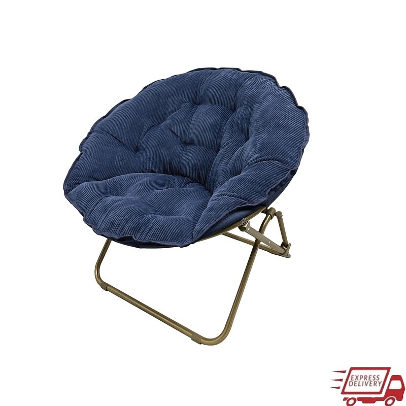 Foldable Saucer Chair Cozy Velvet Seating Kids Teens Indoor Use 225lb Capacity