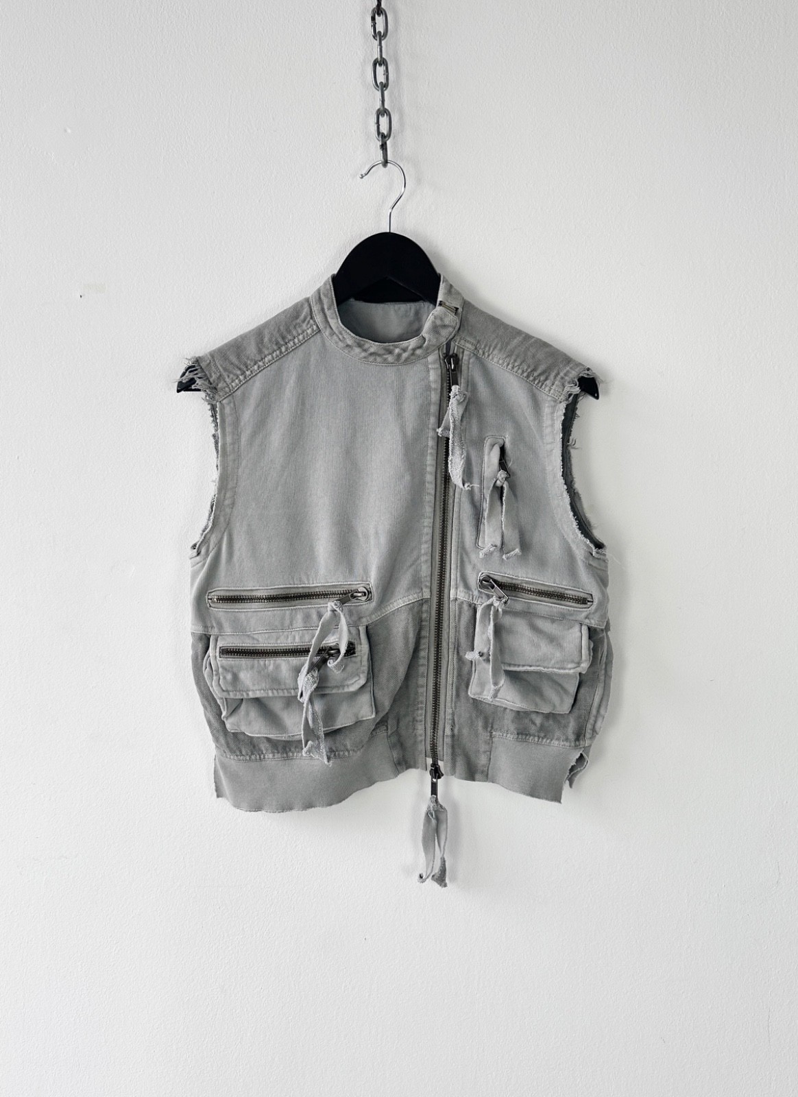 Haider Ackermann Destroyed Deconstructed Cargo Vest Jacket Runway Archive S