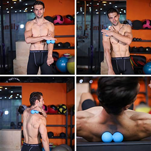 Peanut Massage Ball - Double Lacrosse Massage Ball & Mobility Ball Blue-hard