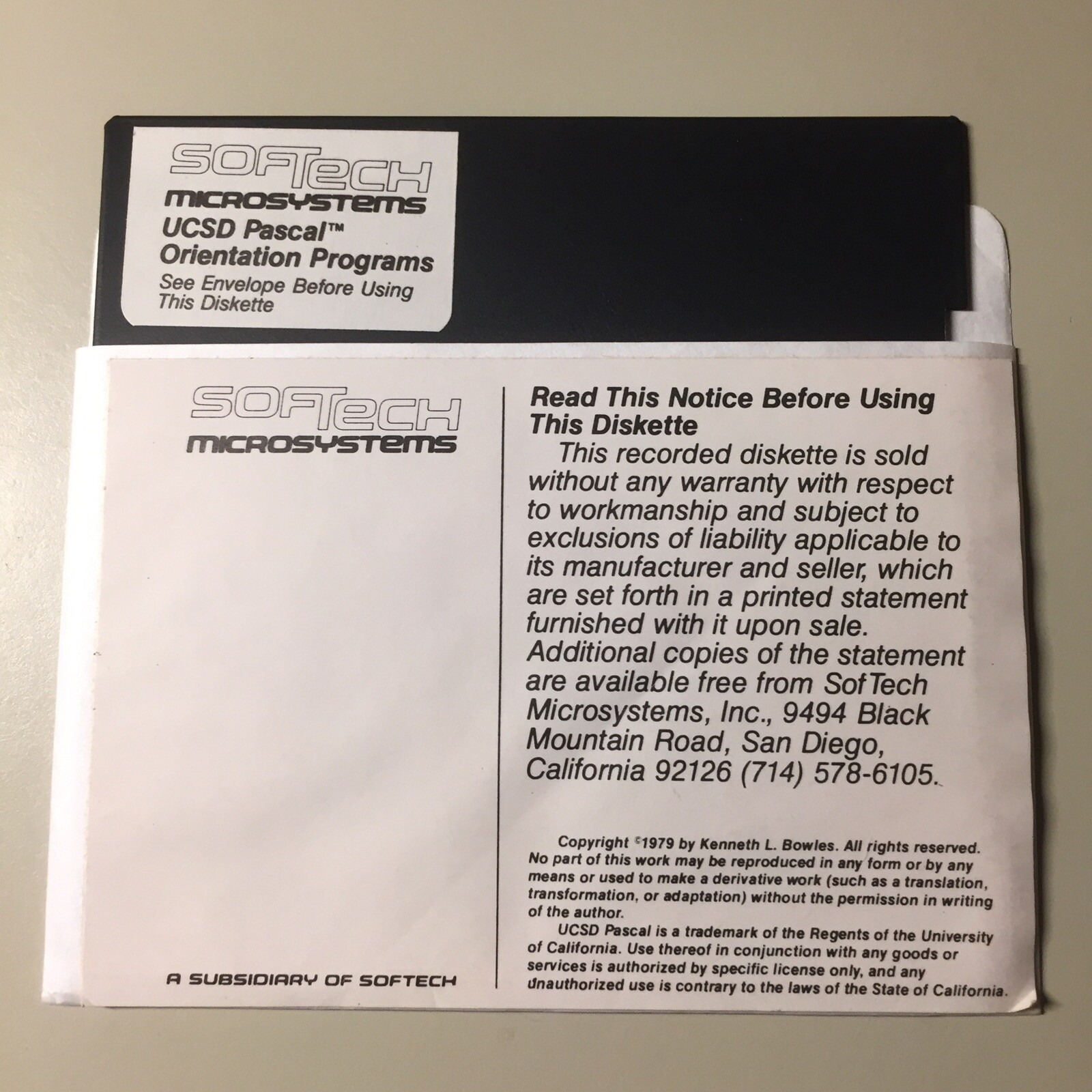 Vintage 1979 UCSD Pascal Orientation Programs 5.25” Floppy Disk VHTF