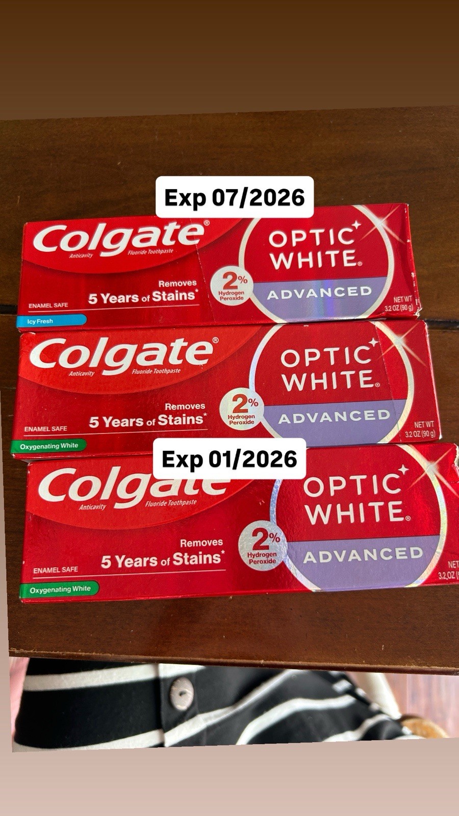 3 Colgate Optic White Advanced Toothpaste 2 Oxygenating White Icy Fresh READ