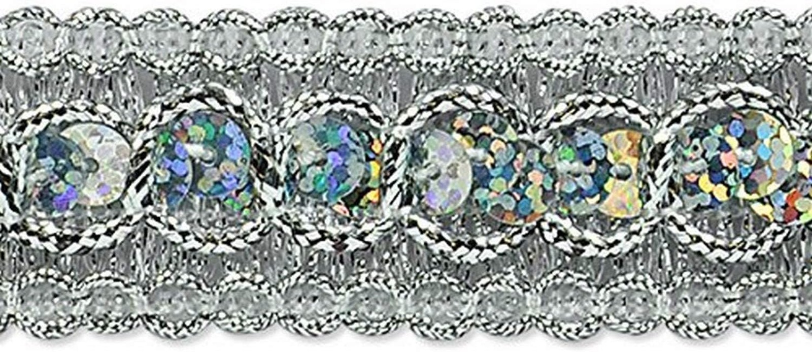 Trims By The Yard Trish Sequin Metallic Braid Trim, 7/8-Inch Versatile Sequin...