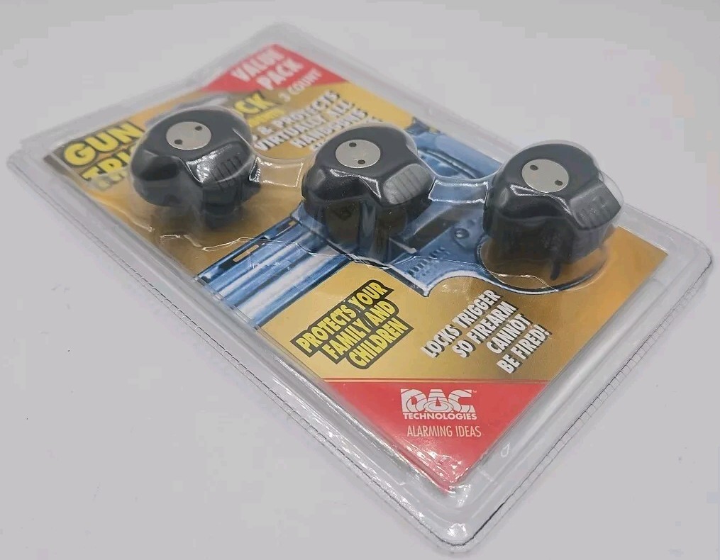 DAC Technologies (3) Gun Trigger Locks with keys #TVP095 New In Package *SAFETY*