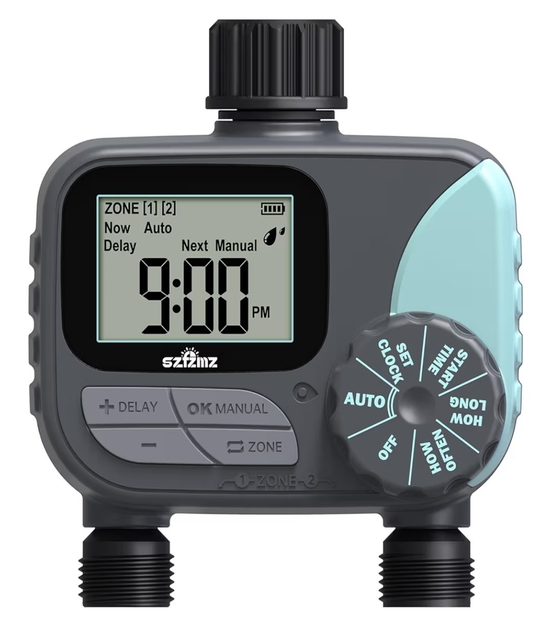 Water Timer for Garden Hose Programmable, 2 Zone Sprinkler Timer with Rain Delay