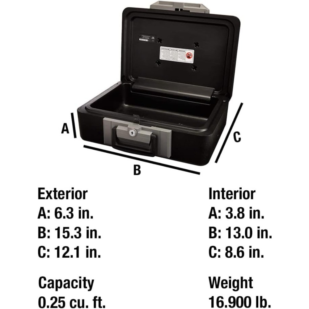 Fireproof Key Lock Safe Box for Documents Jewelry Cash Storage