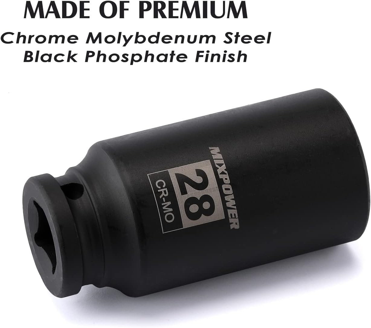 28mm 1/2-Inch Drive Socket - CR-MO Steel with 6-Point Design