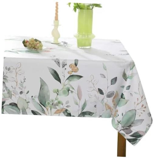 Summer Tablecloth, Spring 70" x 52" (Rectangular) Eucalyptus Leaves a