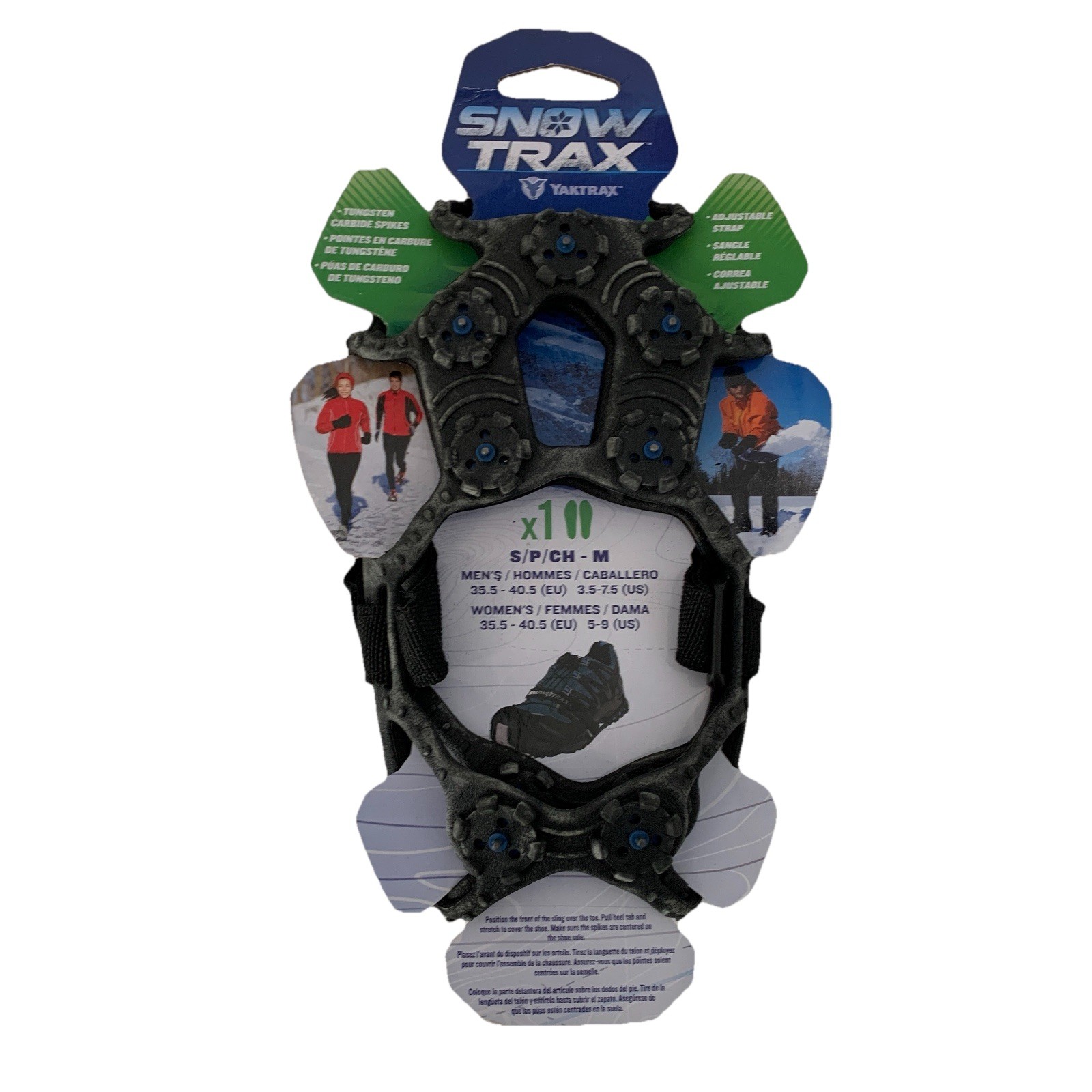 YAKTRAX Snow Trax Small Medium Eur 40.5 Traction Shoes Covers Spikes Strap