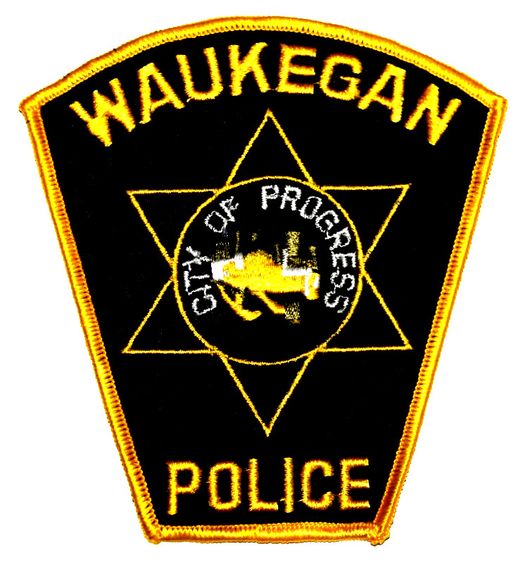 WAUKEGAN – POLICE - ILLINOIS IL Sheriff Police Patch VINTAGE OLD MESH 5”