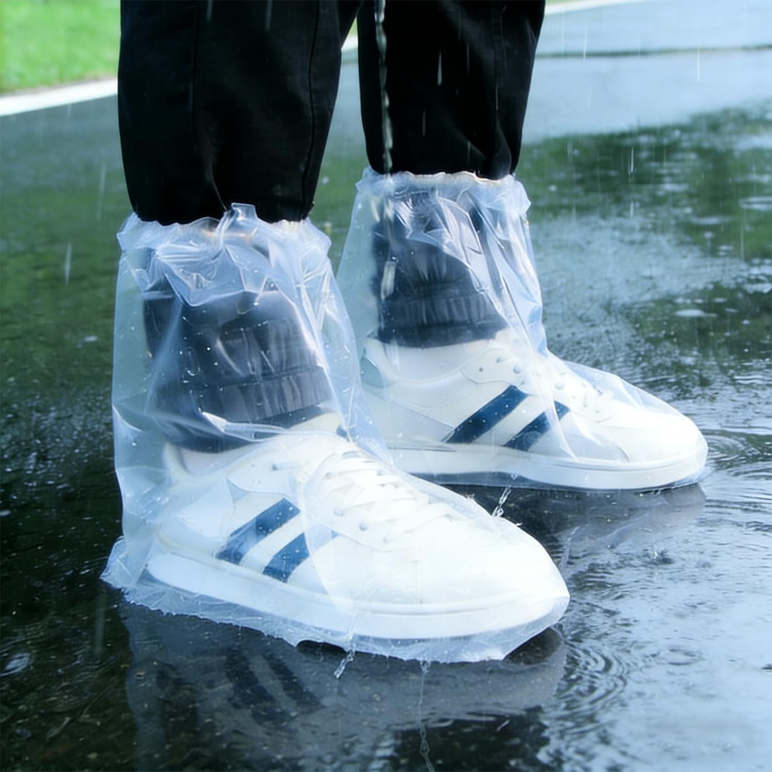 10 Pairs Waterproof Shoe Covers, Disposable Clear Rain Cover for Shoes, Plast...