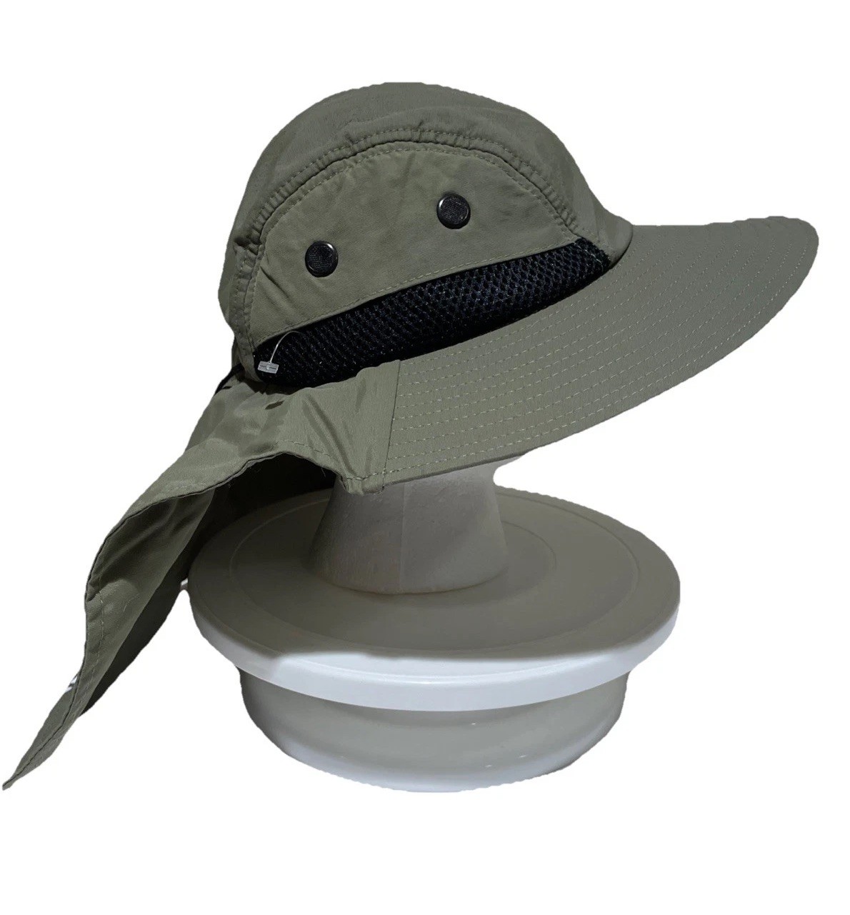 Sun Hat with Neck Flap Wide Brim Safari Hiking Fishing 50+UPF Unisex One Size