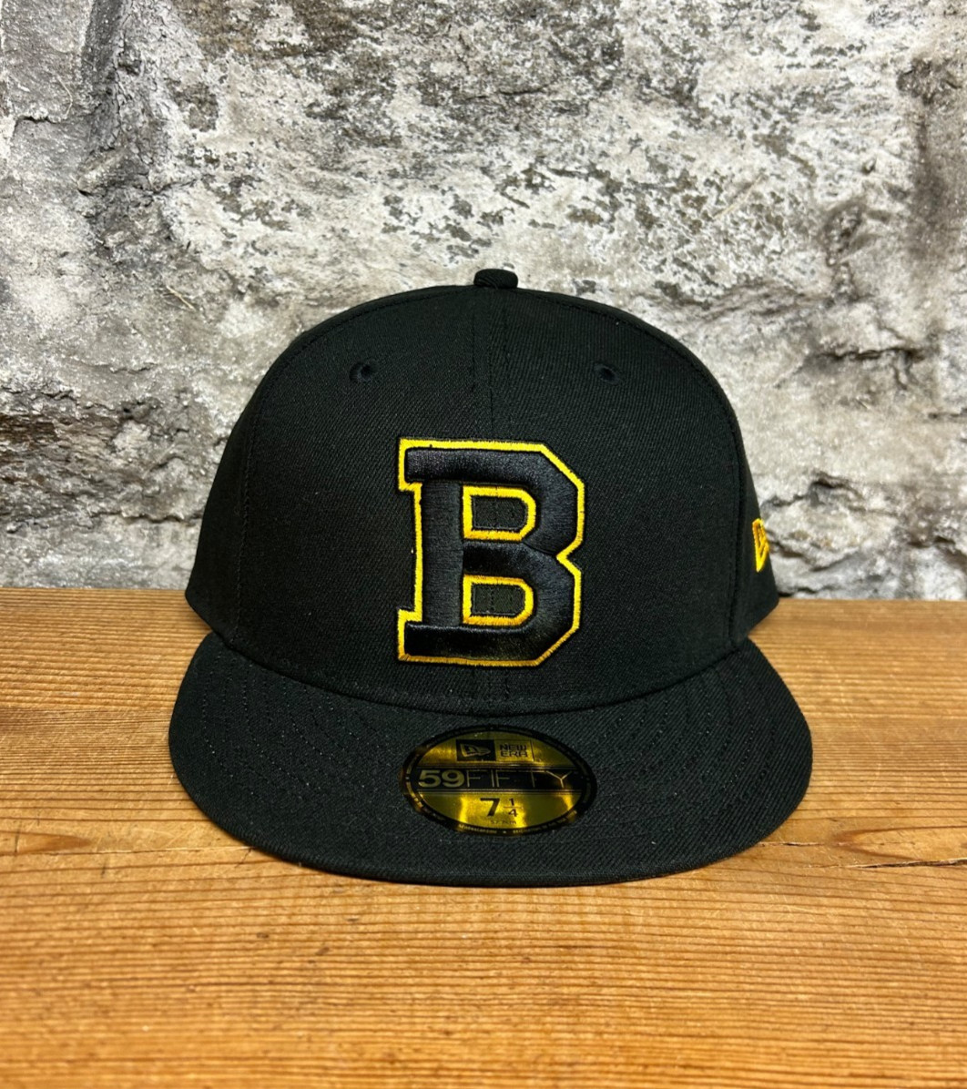 NEW ERA 59FIFTY NHL BOSTON BRUINS FITTED CAP BLACK AUTHENTIC NEW