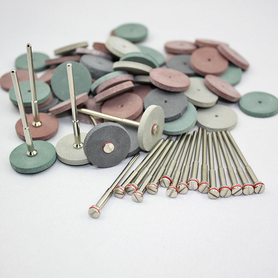50x Rubber Silicone Polishing Wheels Dental Jewelry + 20 Pc Shank Mandrel Rotary