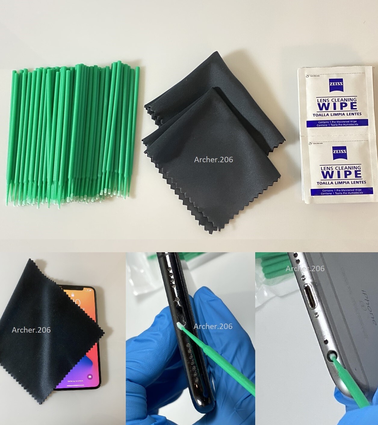 112pcs / pack Cotton Swabs Cleaning Tool For iPhone Charging Port Lcd Wipe Cloth