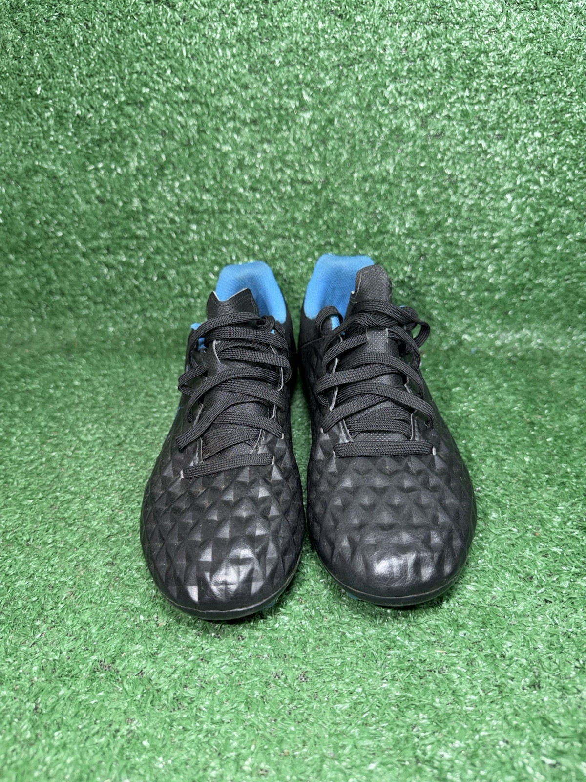 Nike Tiempo Legend 8 Size 4.5 Academy FG/MG Soccer Cleats Black Blue AT6107-090