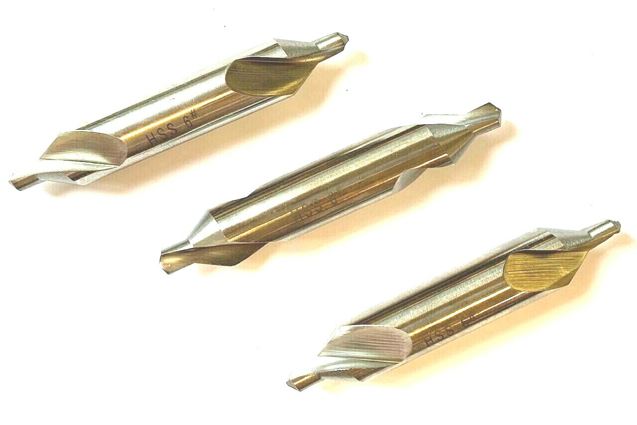 #6 60 DEG CENTER DRILL (COMBINED DRILL & COUNTERSINK) 3 PIECES