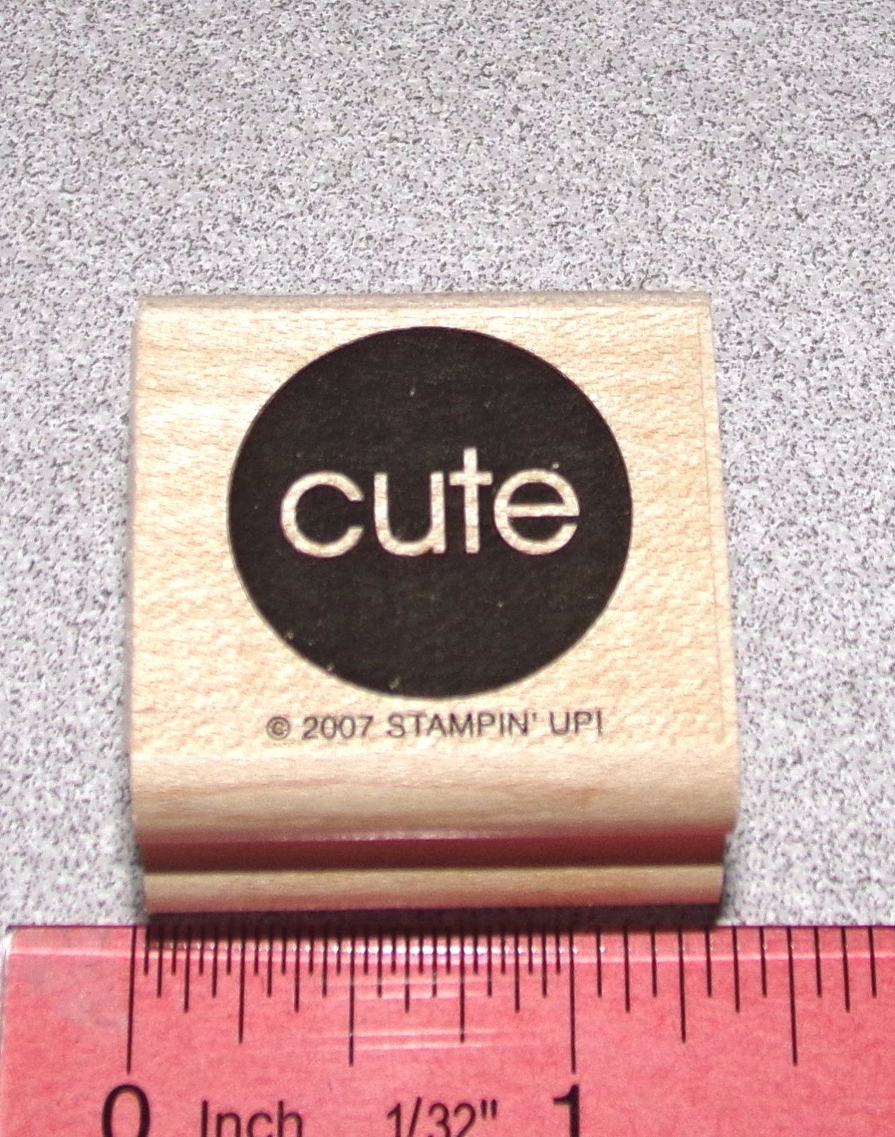 cute in a Circle Rubber Stamp Background Tag Size Single by Stampin Up So Very