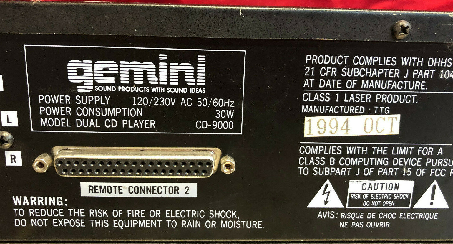 Vintage 1994 GEMINI - CD-9000 Dual CD Player - Excellent Condition!