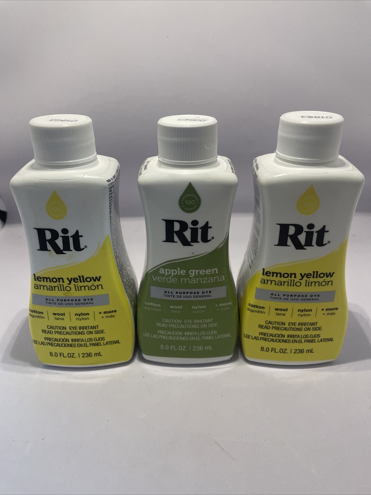 Lot Of 3 Rit Dye Rit Dye More Synthetic 8oz Bottles Yellow & Green New/SEALED