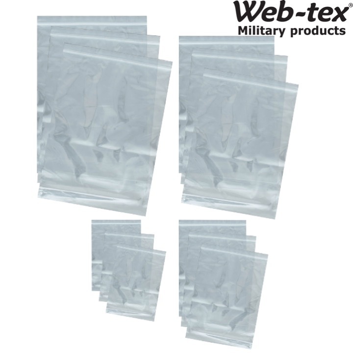 WEB-TEX HEAVY DUTY WATERPROOF RESEALABLE POLY BAGS X12 PACK GRIP SEAL PLASTIC