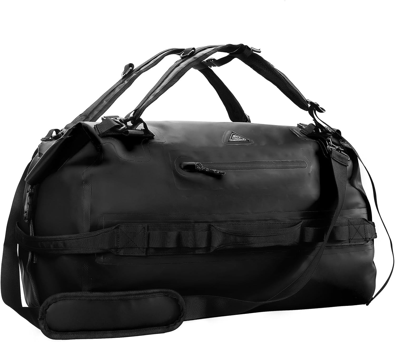 Haimont Large Waterproof Duffel Backpack Roll-Top Heavy Duty Dry 60L, Black