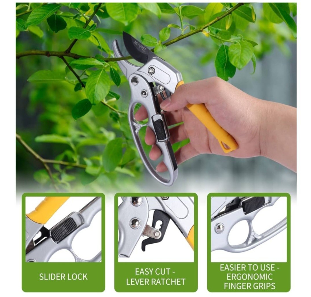 Ultra Sharp Germany Steel Pruning Shears - Cuts 3X Easier, Ergonomic Design - We