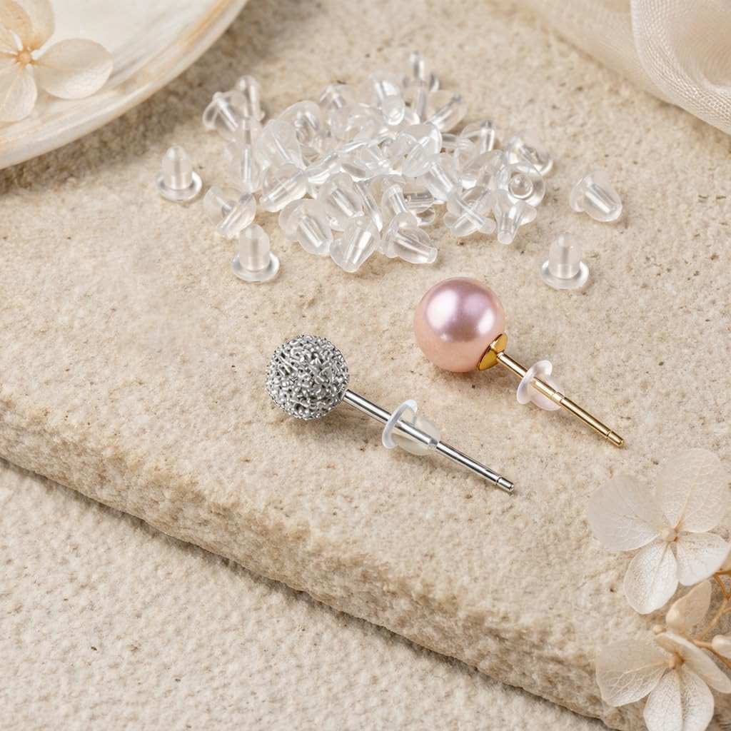 1400PCS Clear Silicone Earring Backs – Soft & Invisible Small clear