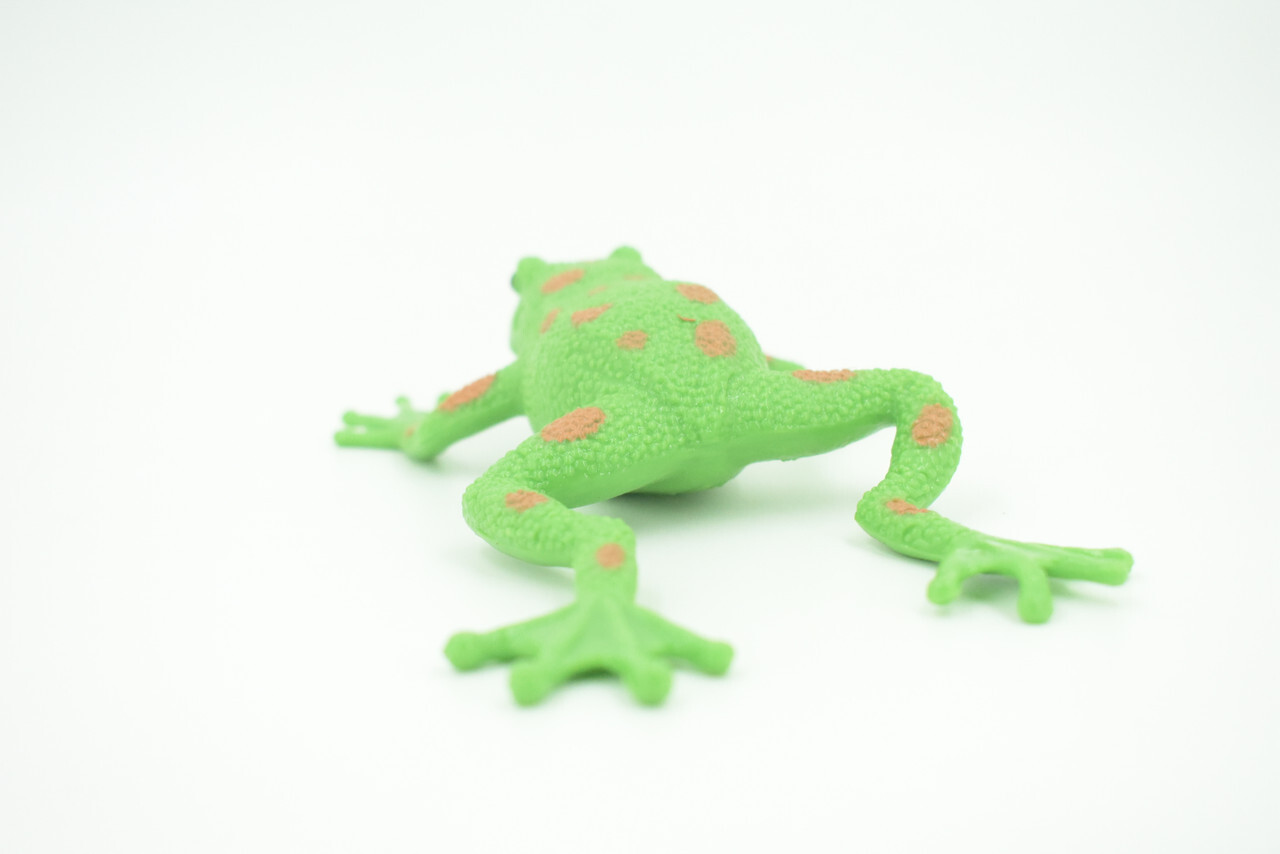 Frog Toy Stretchable, Squishy, Squeezable Soft Rubber, Green, Gift, 6" US02 B59