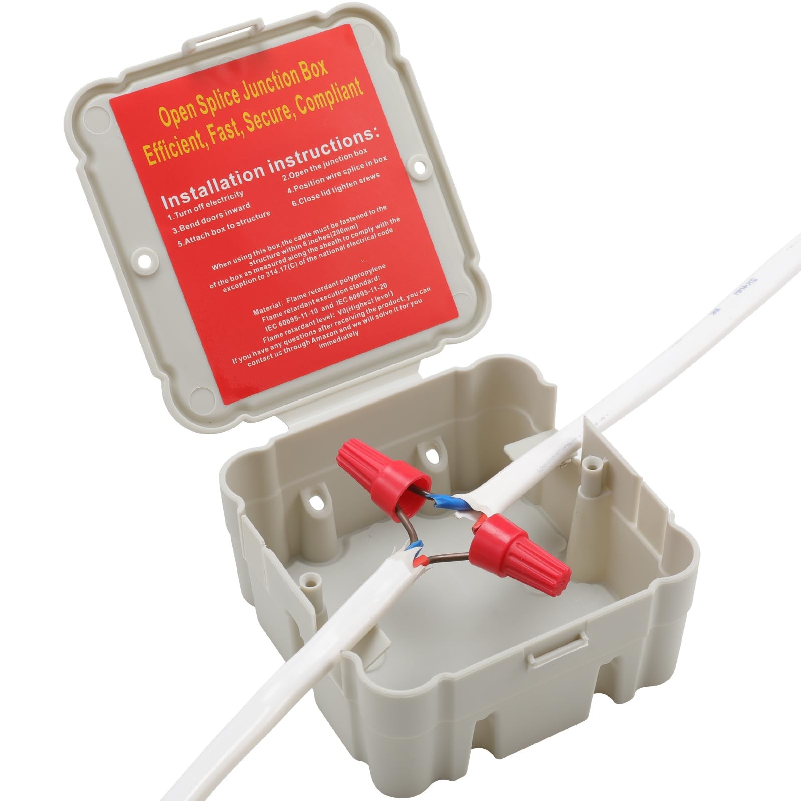 Open Splice Junction Box (Single), One-Piece Box. Repair...