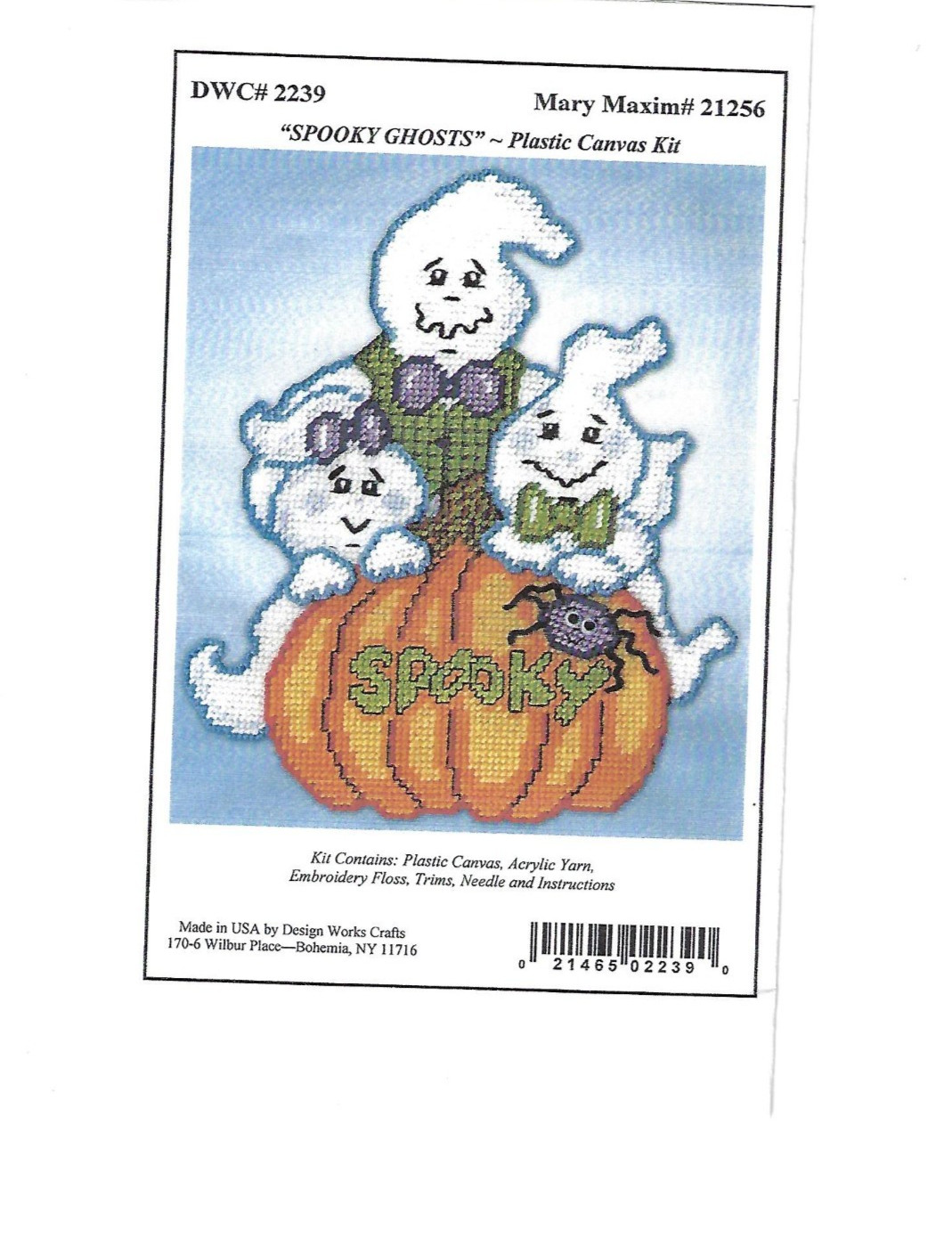 SPOOKY GHOSTS WALL HANGING   plastic canvas  PATTERN (#TF0623)