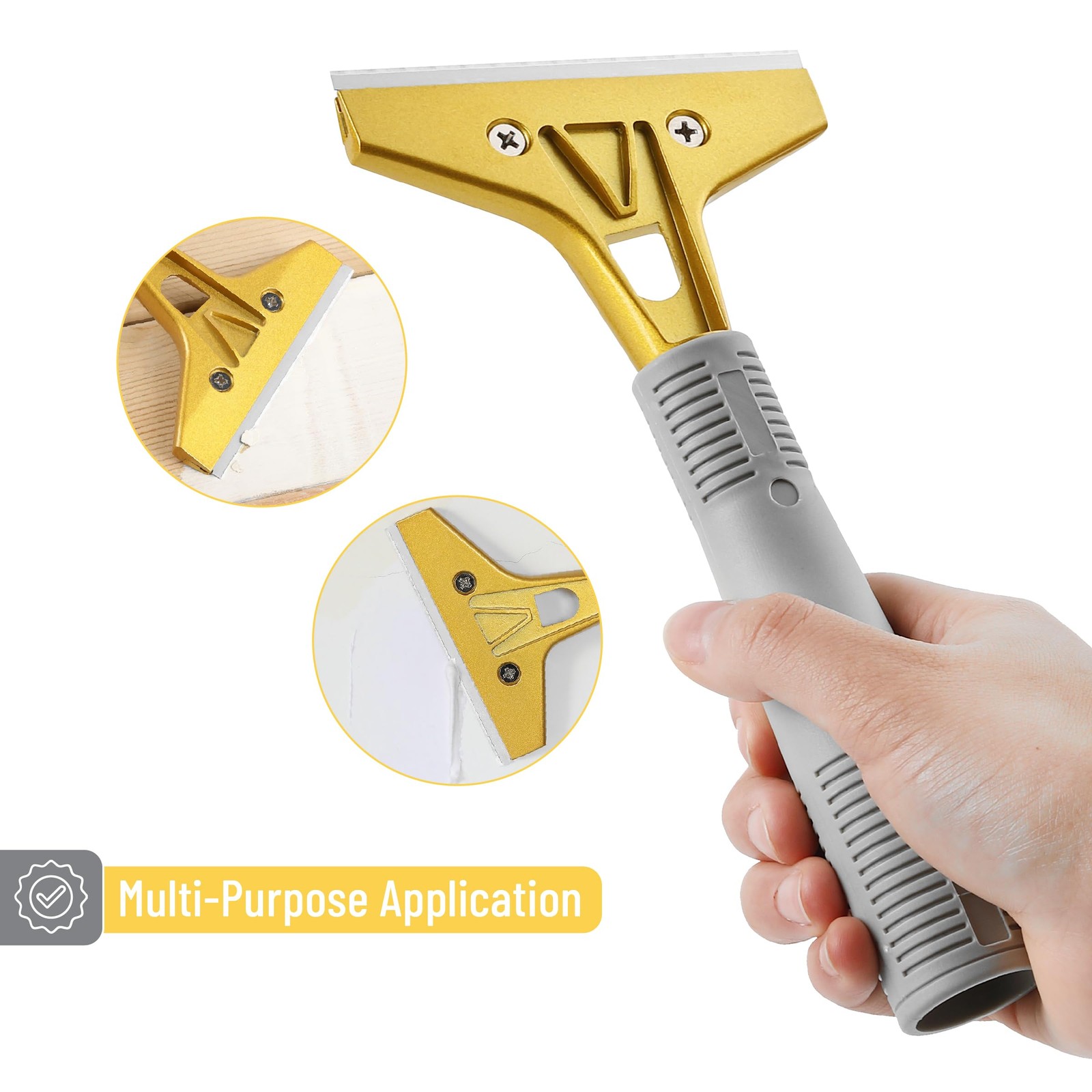 Bates- Razor Blade Scraper Set, 2 Pack, 1.5" & 4" Yellow and Gray