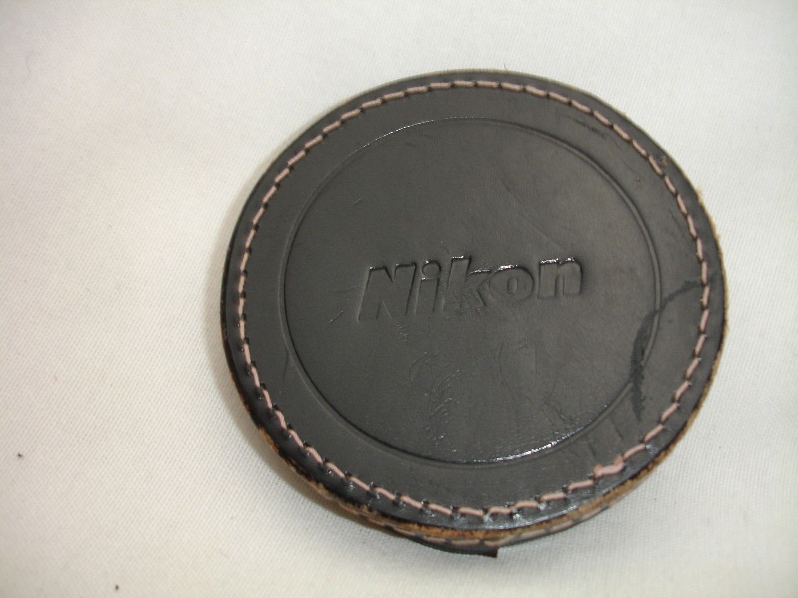 Vintage Nikon Leather Front Lens Cap 91K W/Logo. Ø92mm Inside Diameter