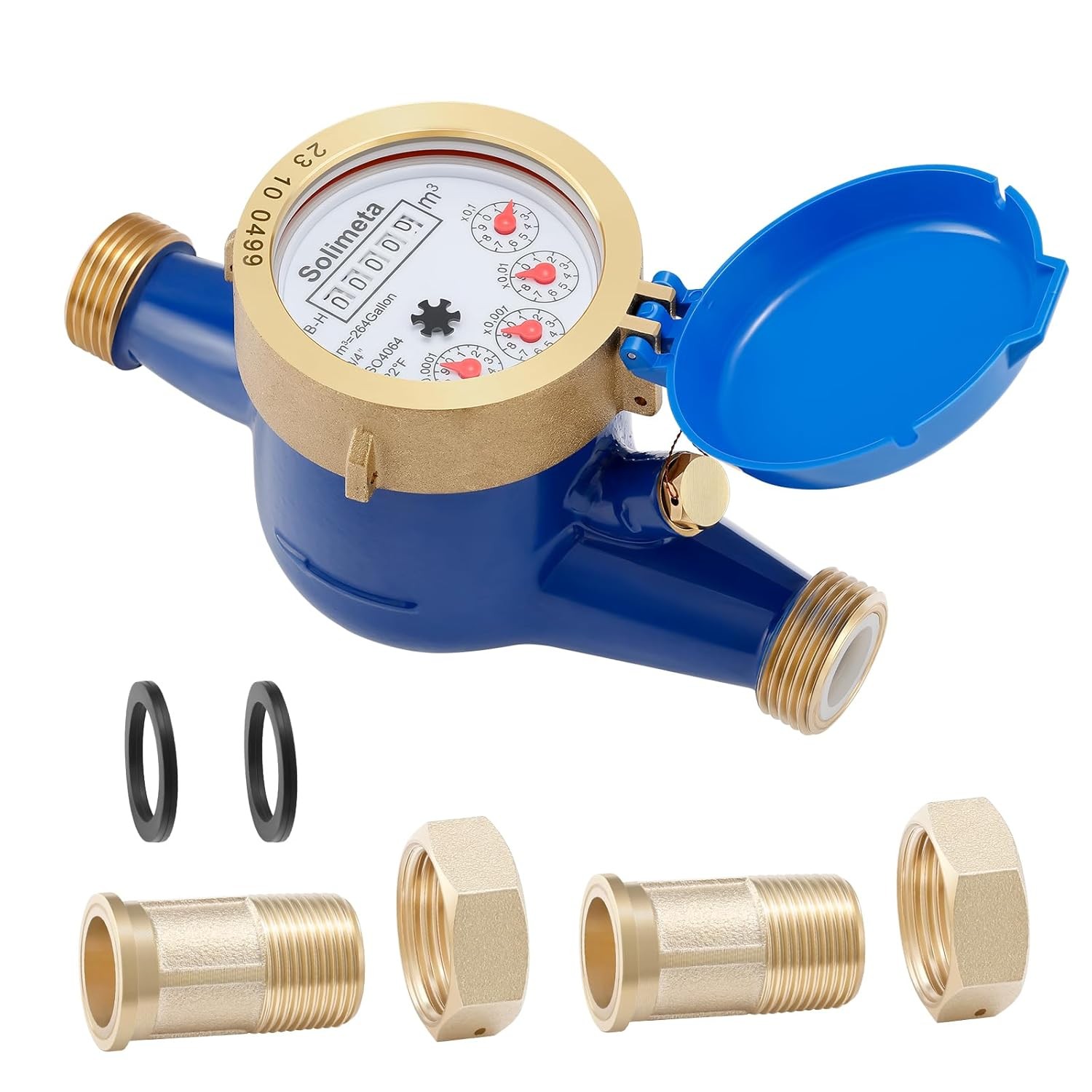 Solimeta Water Meter, Cold Meter for Garden and Home, 3/4"NPT...
