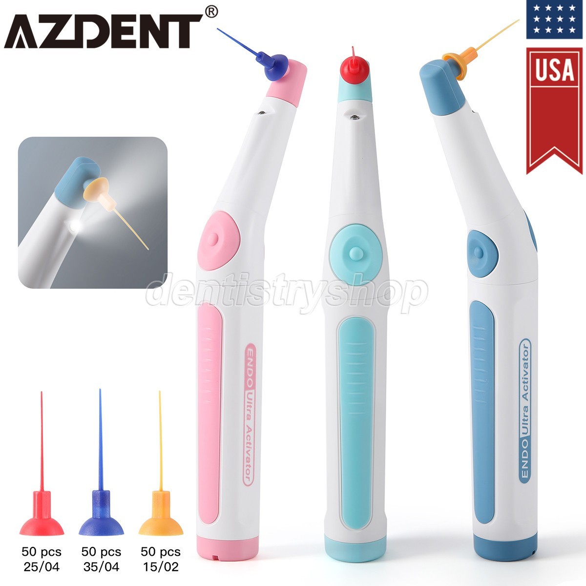 Dental LED Ultra Sonic Endo Activator Endodontic Irrigator+150Pc Root Canal Tips
