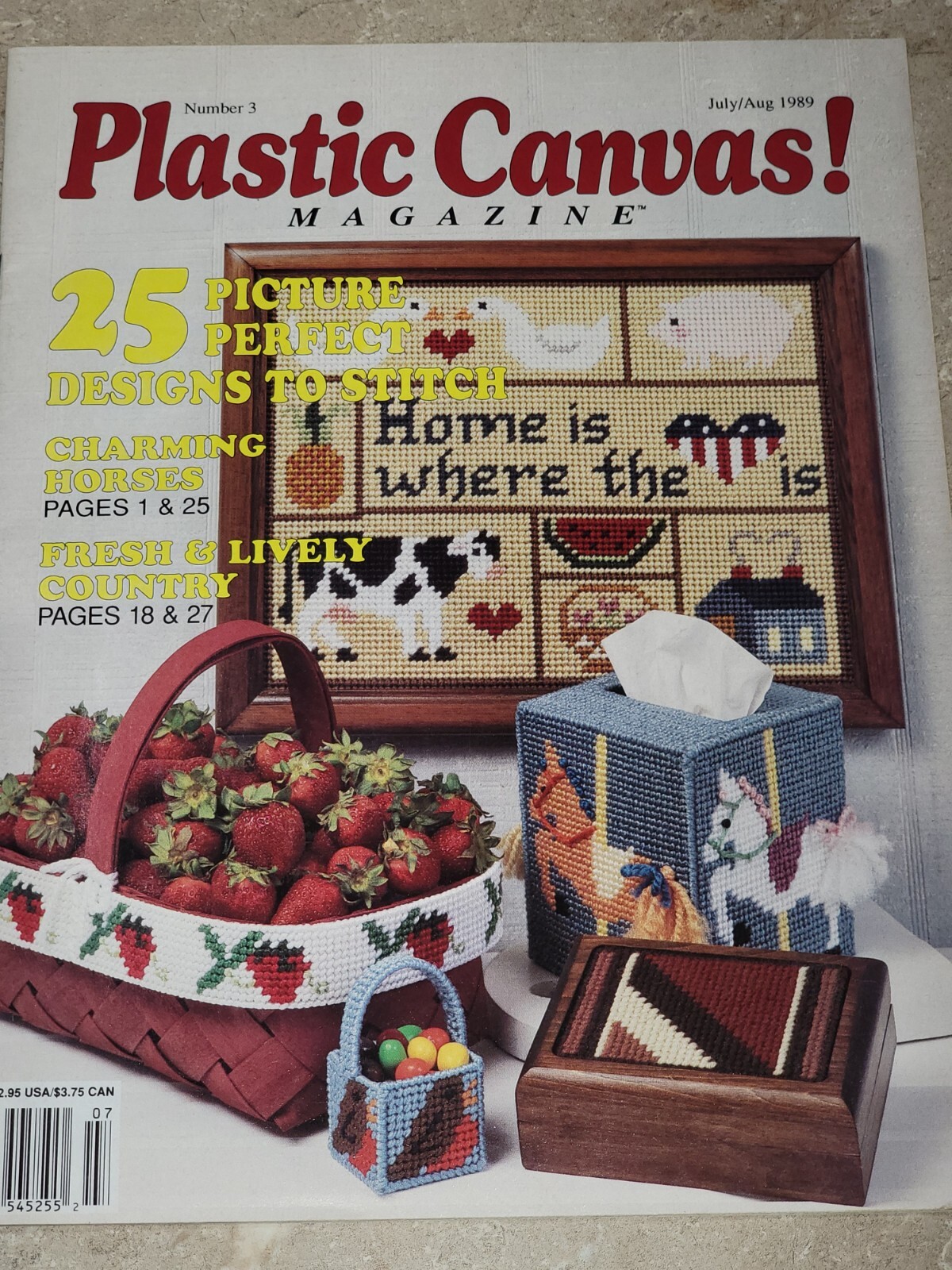 Plastic Canvas Magazine July/August 1989 -  No. 3 - 25 projects - Country Horses