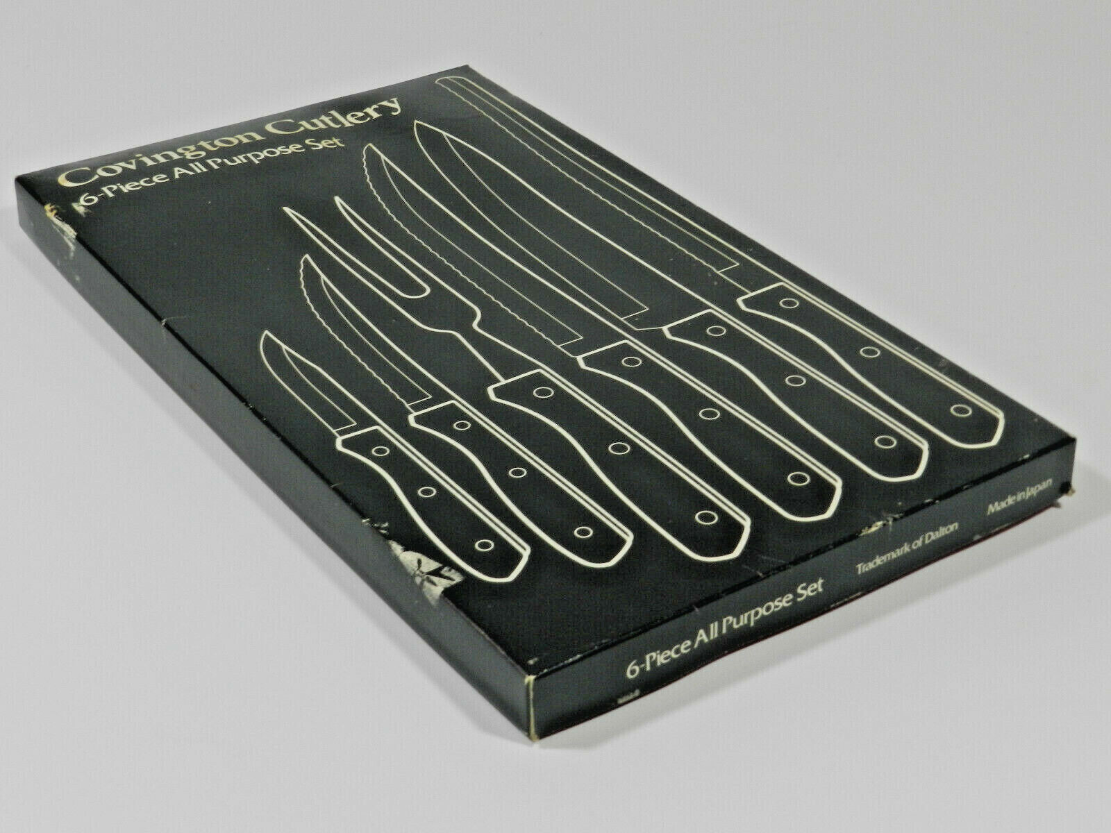 Vintage Covington Cutlery Knife Set Wood Handles 6 Piece All Purpose Japan