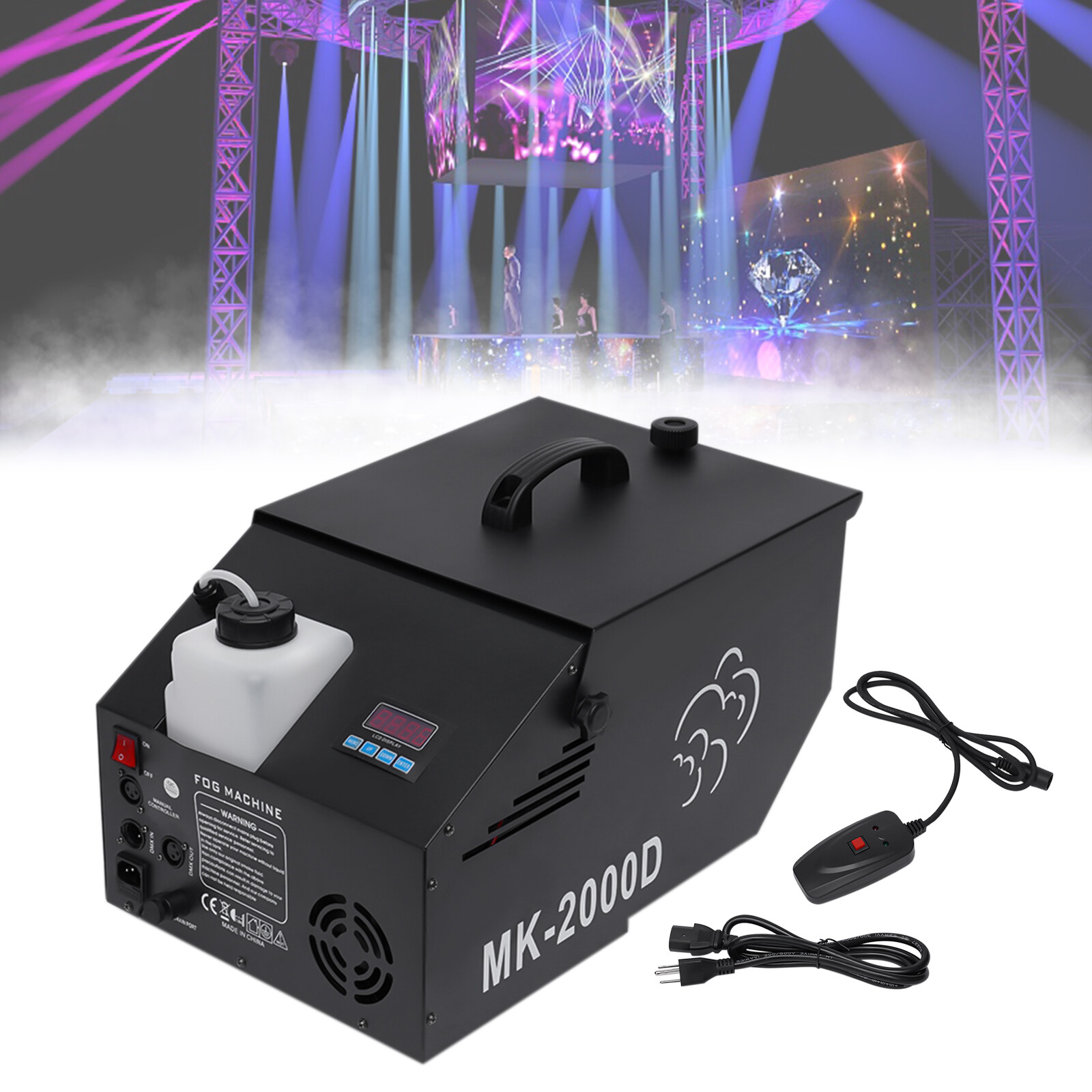 Low-Lying Fog Machine Wedding DJ Stage Smoke Effect DMX Dry Ice Fogger w/Remote