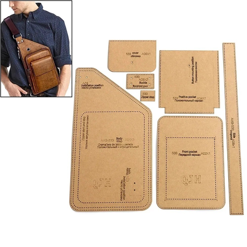 Chest Bag Sewing Pattern Hard Kraft Paper Stencil Template DIY Leather fashion
