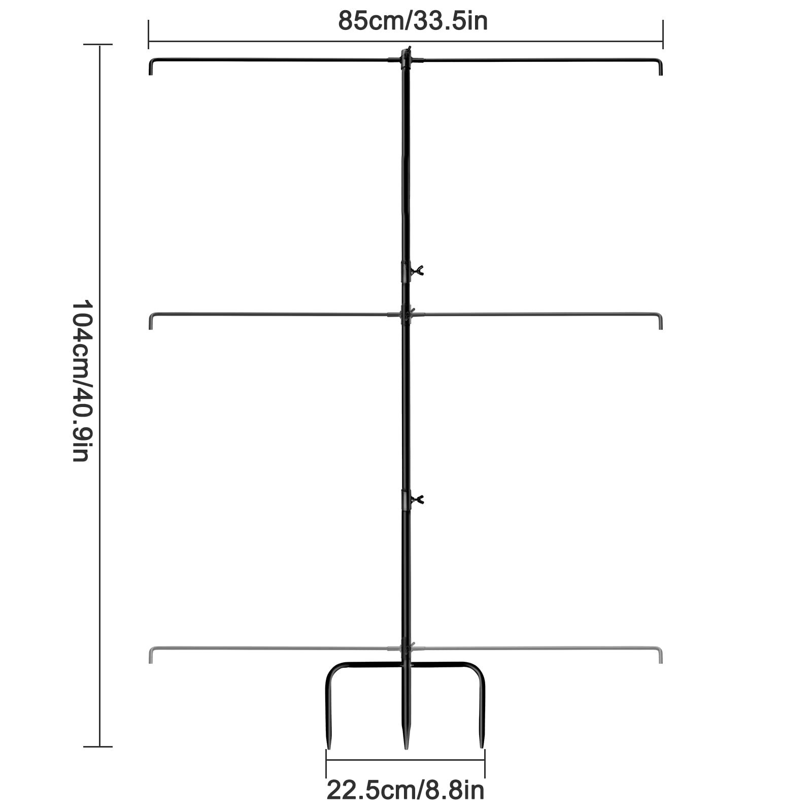 Adjustable Target Stand – 3/5-Section Iron Paper Target Stand for Indoor/Outd...