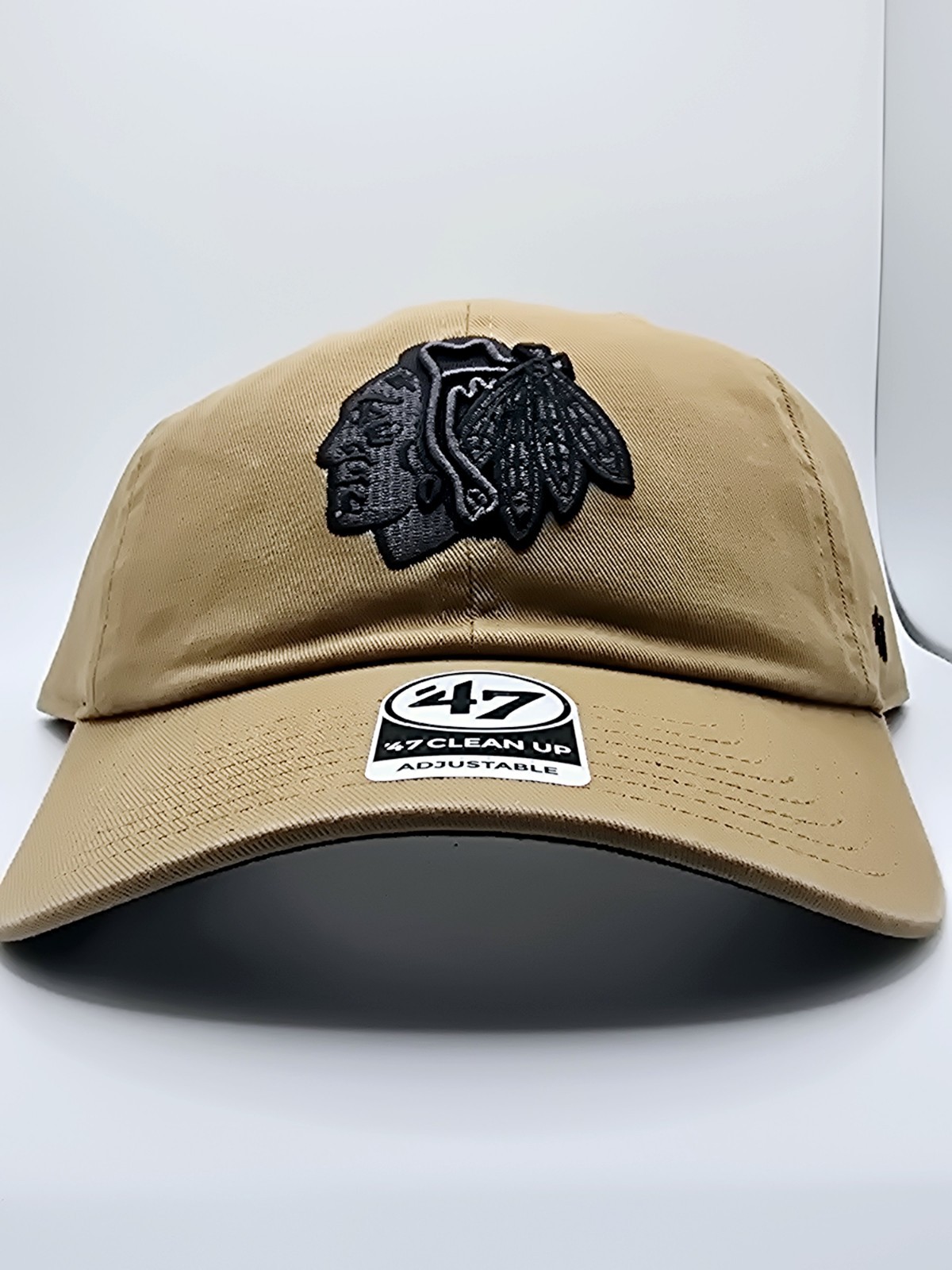 Chicago Blackhawks '47 Brand Tan Camel Clean Up Adjustable Strapback Hat Cap