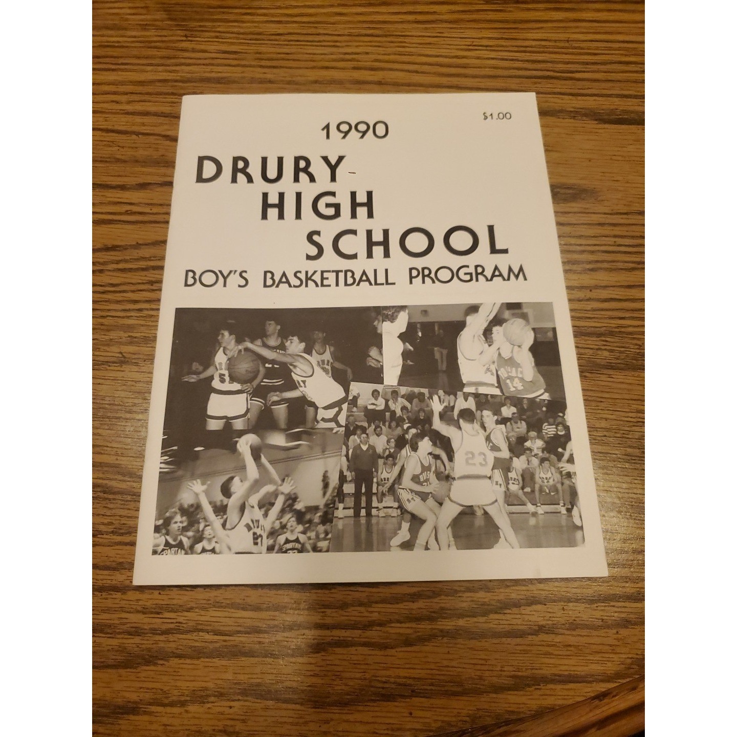 1990 Drury High School Boys Basketball Program Book