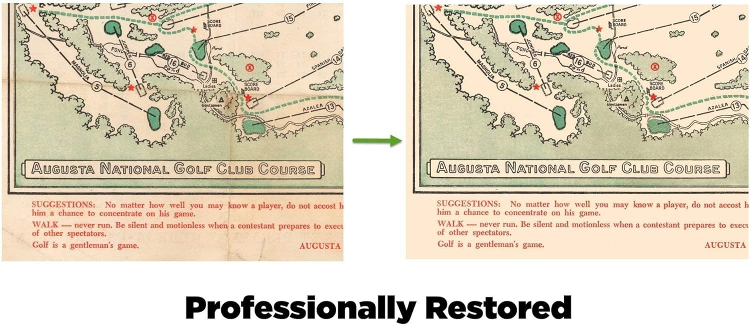 Augusta National Golf Club Map - Rare Masters History Print