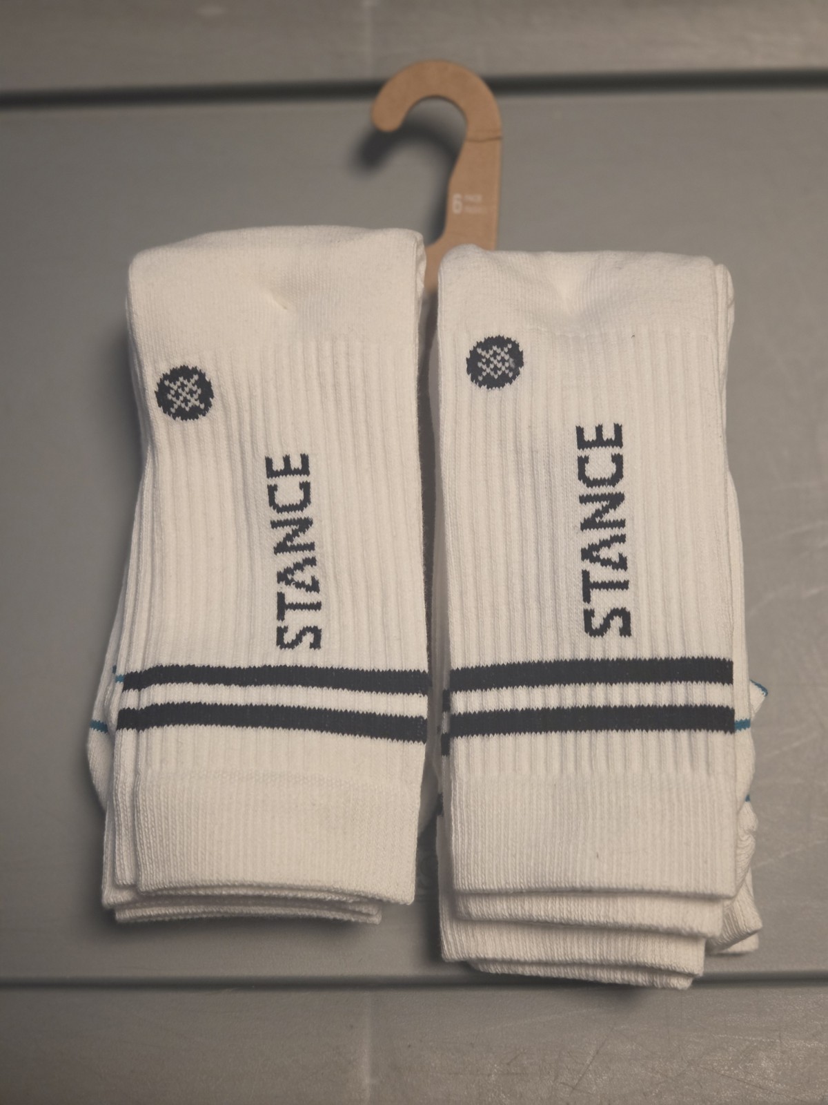 New Men's 6-Pack Stance Core Crew Style Socks Item: A556A25COR Size Large