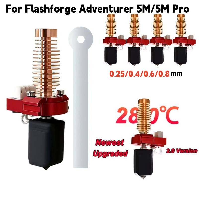 Printer Hotend Nozzle  0.25/0.4/0.6/0.8mm For Flashforge Adventurer 5M/5M Pro