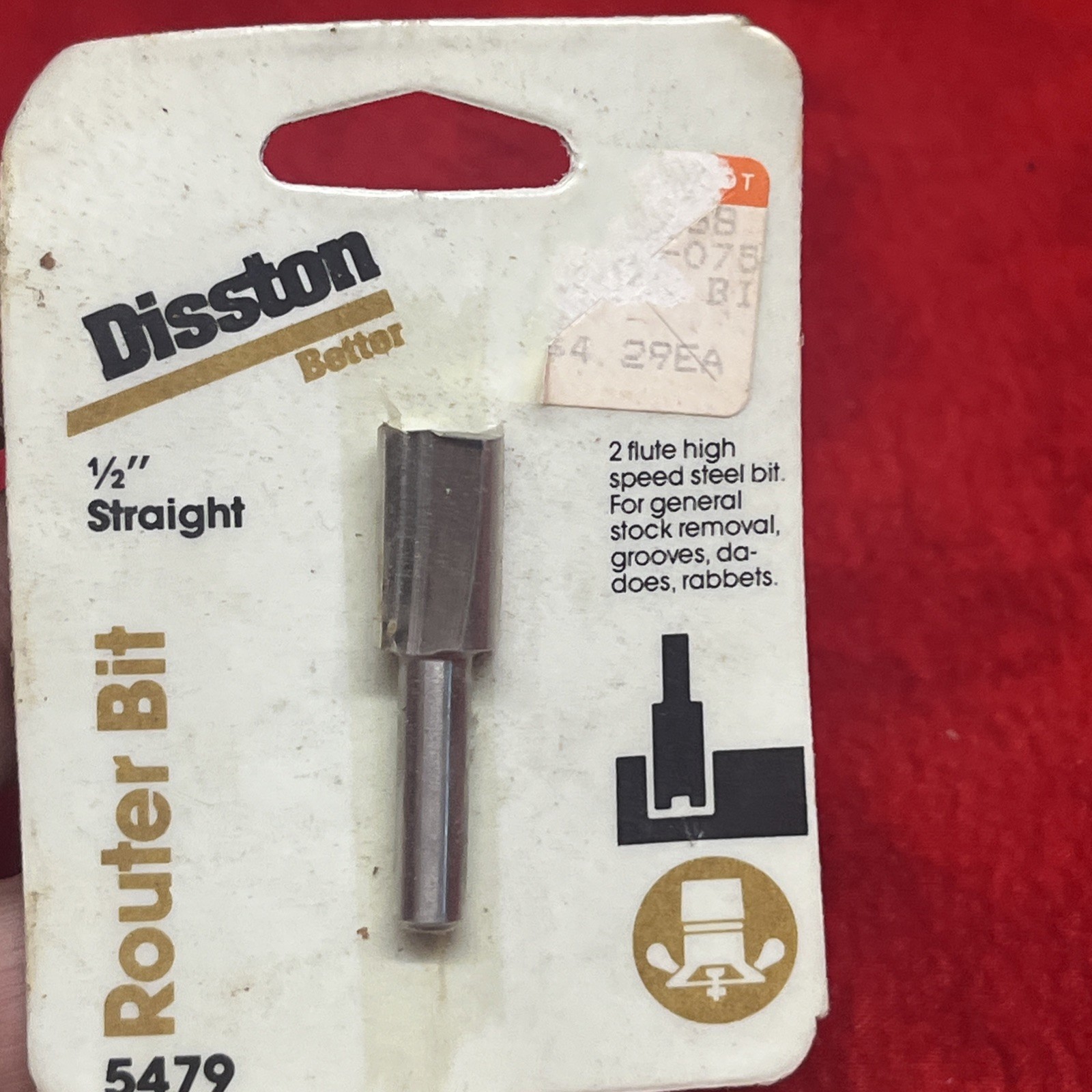 VINTAGE DISSTON 1/2" STRAIGHT ROUTER BIT 5479 (p1)
