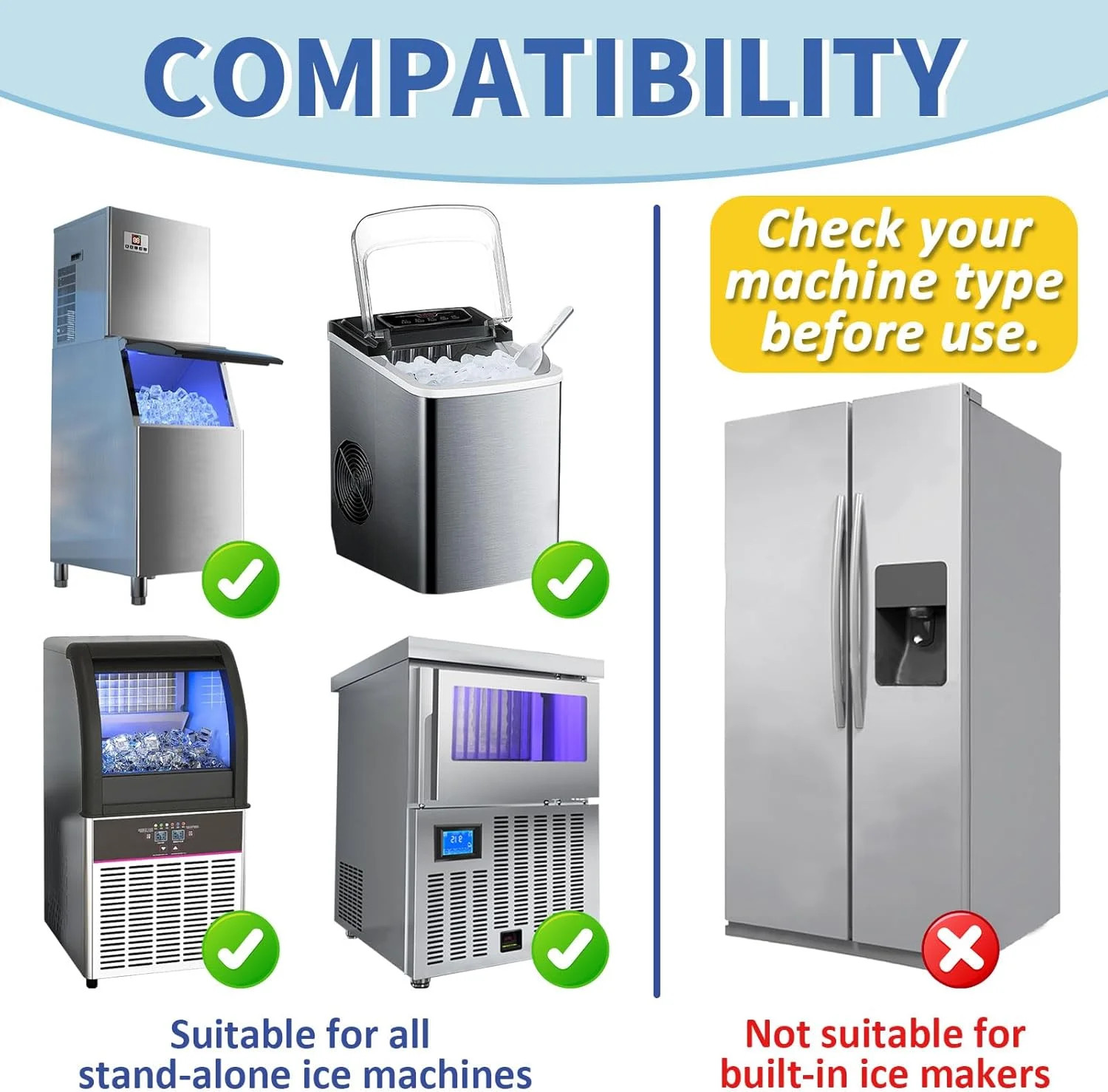 Ice Machine Cleaner Maker and Descaler - 24 Ice Maker Cleaner Tablets Compatible