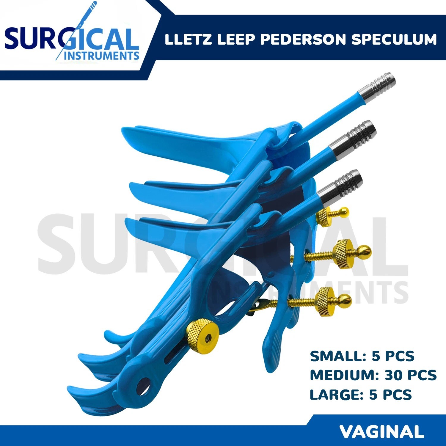 40 Pcs Blue Coated Pederson Vaginal Speculum S,M, & L OB/GYN Set German Grade